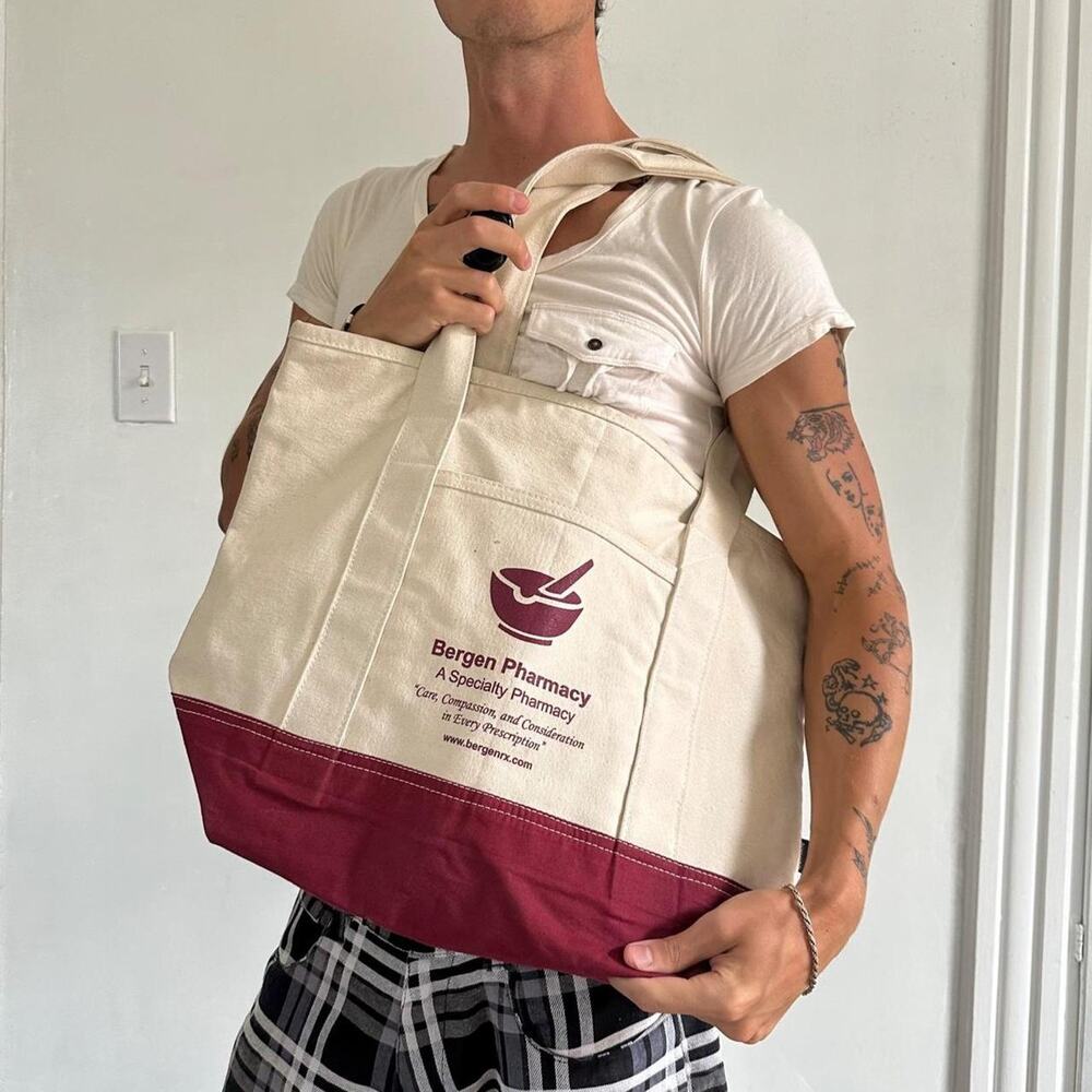 Vintage 00s Canvas Boat and Tote Pharmacy Doctor Zip Up Tote Bag